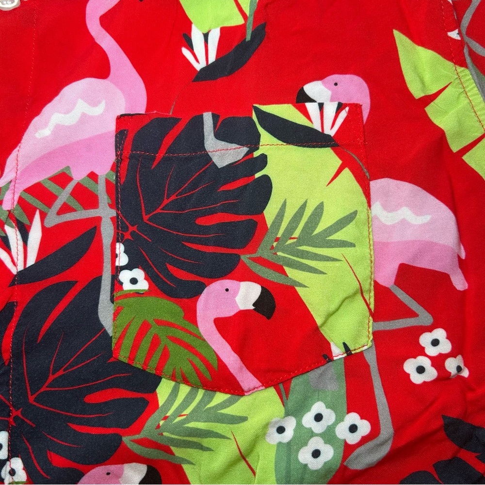 MLB Boston Red Sox Men’s Genuine Merchandise Hawaiian Pink Flamingo Shirt sz L - Picture 5 of 10